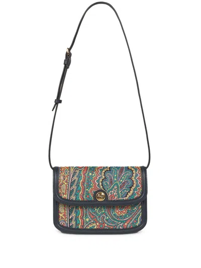 Etro Small Paisley-motif Crossbody Bag In Blue