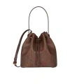 Etro Small Arnica Coated Canvas Bucket Bag In Brown