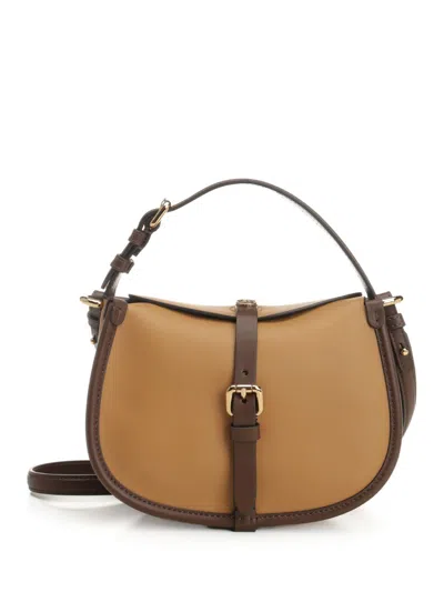 Etro Small Pony Bag In Leather Crossbody Bags Beige In Neutral