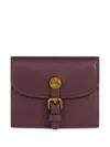 Etro Small Pony Leather Card Holder In Burgundy