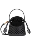 Etro Small Saturno Grid Cut-out Crossbody Bag In Black