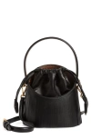 Etro Small Saturno Leather Bucket Bag In Black