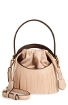 Etro Small Saturno Leather Bucket Bag In Pink
