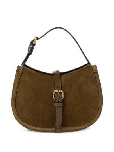 Etro Small Suede Pony Bag In Brown