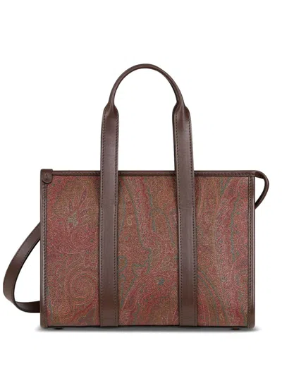 Etro Small Tote Bag In Brown