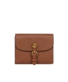 Etro Small Tumbled Leather Pony Wallet In Brown