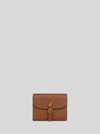 Etro , Kleine Geldbörse Pony Aus Narbenleder, Damen, Hellbraun In Brown