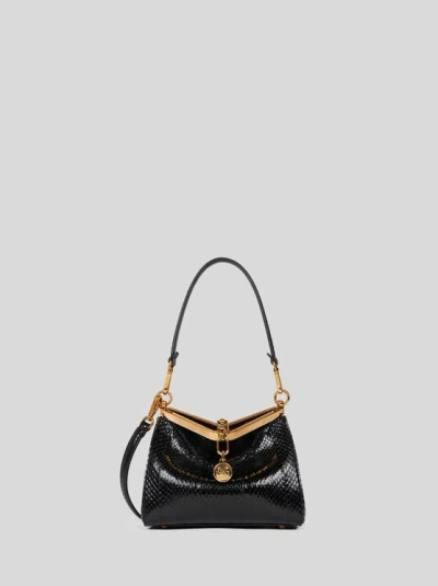 Etro Small Vela Bag In Fine Elaphe Snakeskin In Black