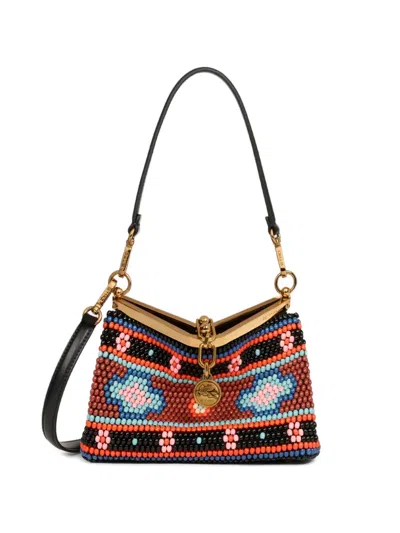 Etro Small Vela Bag With Bead Embroidery In Brown