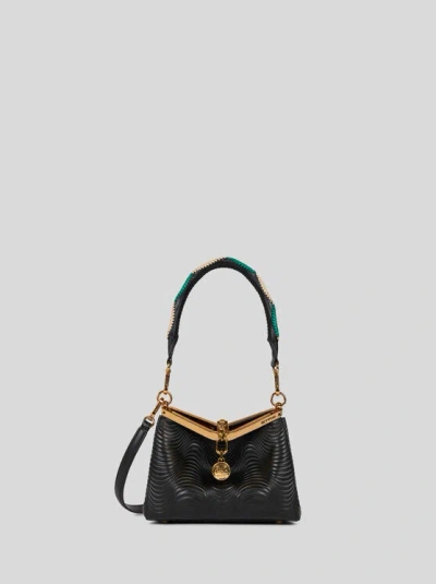 Etro Small Vela Bag With Wavy Motif In Black