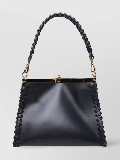 Etro Small 'vela' Leather Bag In Black