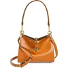Etro Large Vela Leather Shoulder Bag In Arancione