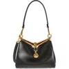 Etro Small Vela Leather Shoulder Bag In Black