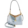 Etro Small Vela Leather Shoulder Bag In Light Blue