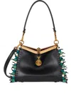 Etro Small Shoulder Bag In Smooth Black Leather In Black