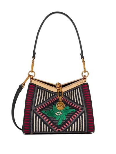 Etro Small Vela Shoulder Bag In Black