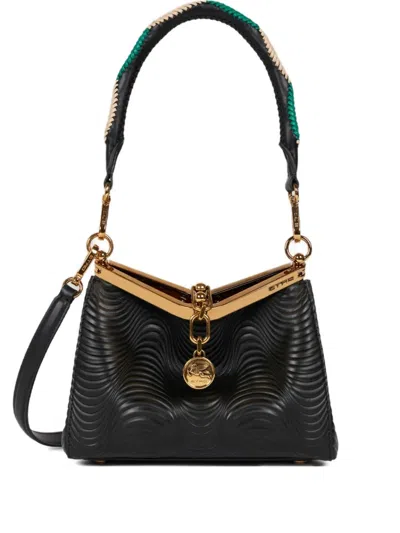 Etro Small Vela Shoulder Bag In Black