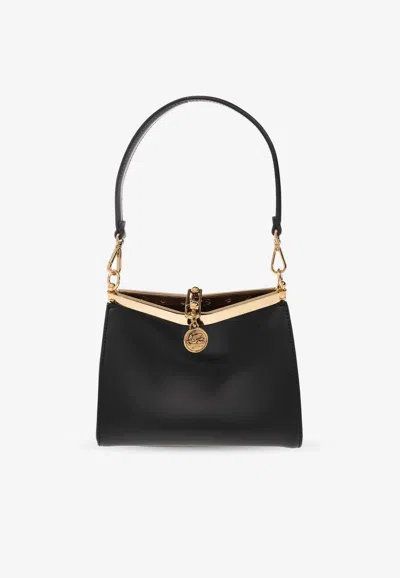 Etro Small Vela Shoulder Bag In Black