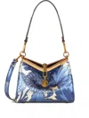 Etro Vela Printed Leather Shoulder Bag In Blue