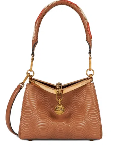Etro Small Vela Shoulder Bag In Brown