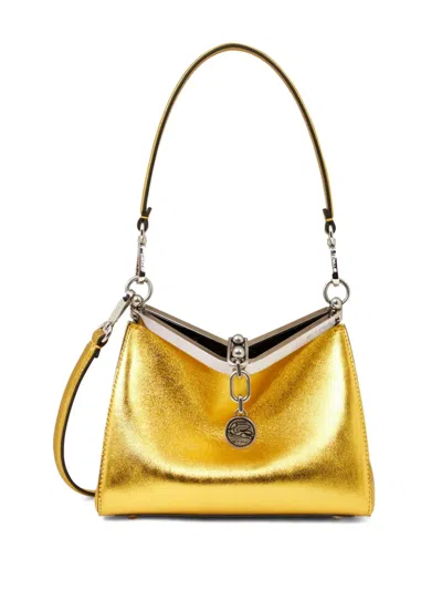 Etro Small Vela Shoulder Bag In Yellow