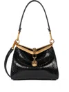Etro Small Vela Leather Shoulder Bag In Schwarz