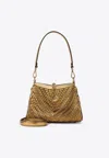 Etro Metallic Finish Calf Leather Shoulder Bag In Gold