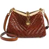 Etro Small Vela Woven Shoulder Bag In M0124 Walnut