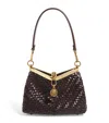 Etro Small Woven Vela Shoulder Bag In Brown