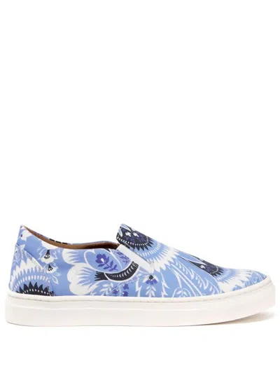 Etro Kids' Sneakers With Light Blue Paisley Print