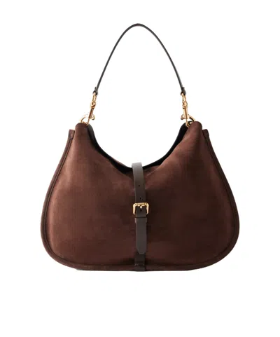 Etro Pony Large Leather-trimmed Suede Shoulder Bag In Pink