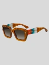Etro , Sonnenbrille Colour Stripes, Damen, Hellbraun In Brown