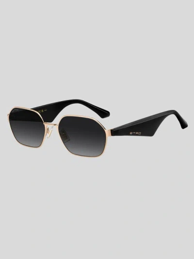 Etro , Sonnenbrille Combi Tailoring, Damen, Schwarz In Gold