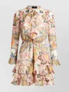 Etro Sophisticated Floral Mini Dress In Multi