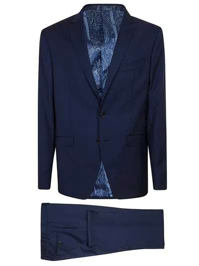 Etro Sophisticated Men's Wool Suit - Size 0 In Blue