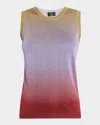 Etro Sparkle Gradient Knit Tank Top In Multi
