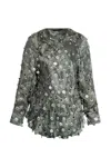 Etro Embellished Floral Blouse In Green