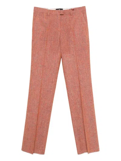 Etro Speckled Tweed Trousers In Pink
