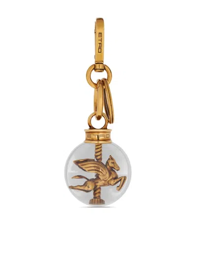 Etro Spherical Pegaso Charm In Gold