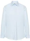Etro Long Sleeve Shirt Curved Hem In Blue
