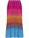 Etro Ombre Lightweight Cable Knit Midi Skirt In Orange