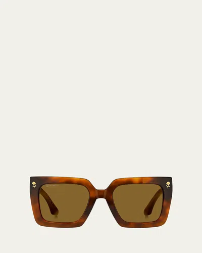 Etro Square Acetate Sunglasses In Brown