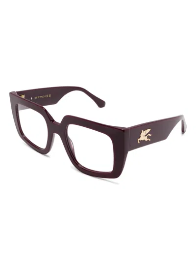 Etro Brille Mit Eckigem Gestell In Rot