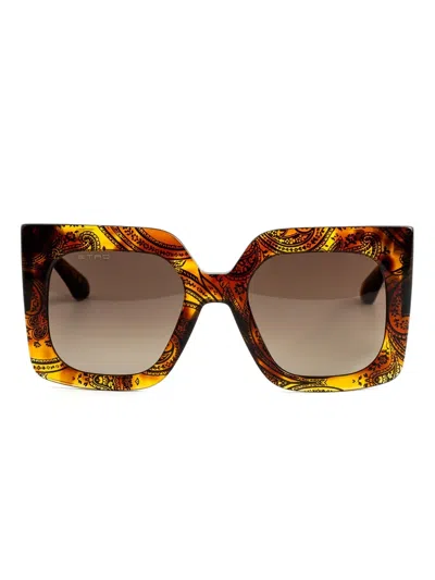 Etro Square-frame Sunglasses In Brown