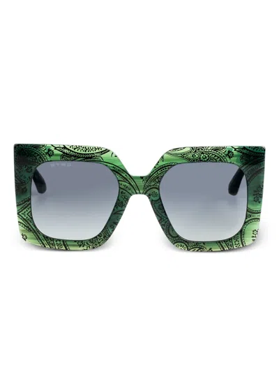 Etro Square-frame Sunglasses In Green