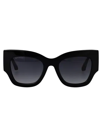 Etro Black Acetate Sunglasses In Brown