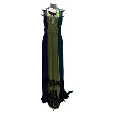 Pre-owned Etro Ss 2006 Green & Turquoise Pattern Dress