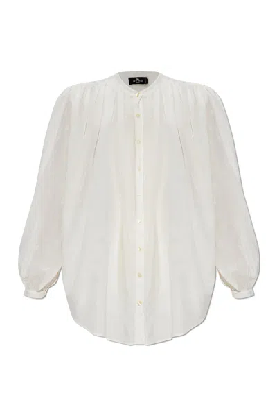 Etro Stand Collar Shirt In White