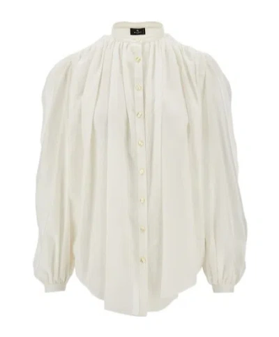 Etro Stand-up Collar Shirt In White