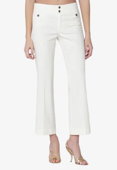Etro Stitched Straight-leg Pants In White